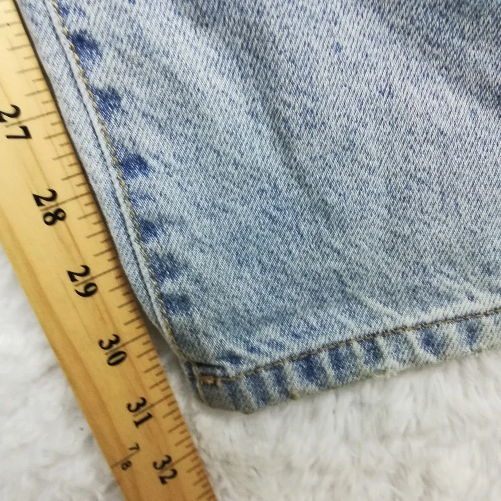 Pacsun‎ Womens Jeans Puddle Wide Leg High Rise Blue Denim Distressed Light 24